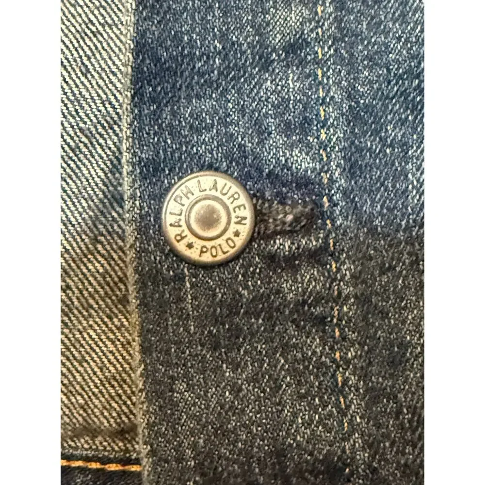 Ralph Lauren Denim Trucker Jacket boys size 5 American Flag patch